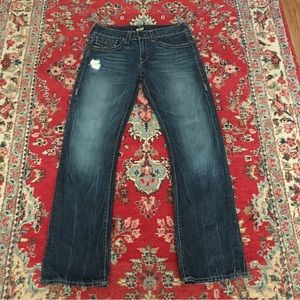True Religion Super T Distressed Relaxed Straight Jeans 32/32